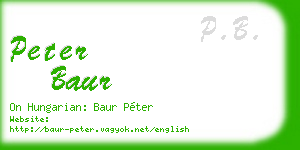 peter baur business card